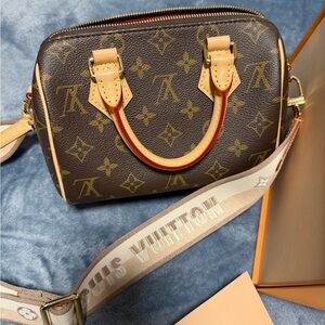 Louis Vuitton Monogram Crossbody Bag with Tan Accents